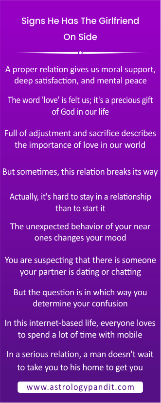 Some Signs He Has Girlfriend on Side infographic