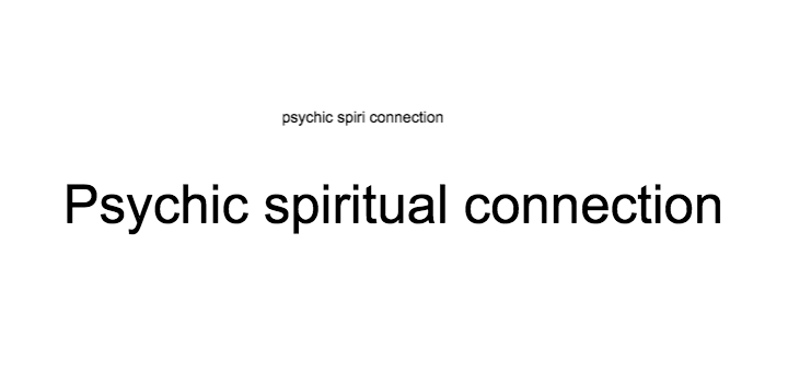 psychic spiritual connection