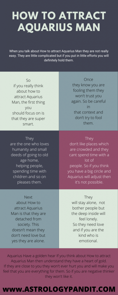  How to attract Aquarius Man infographics