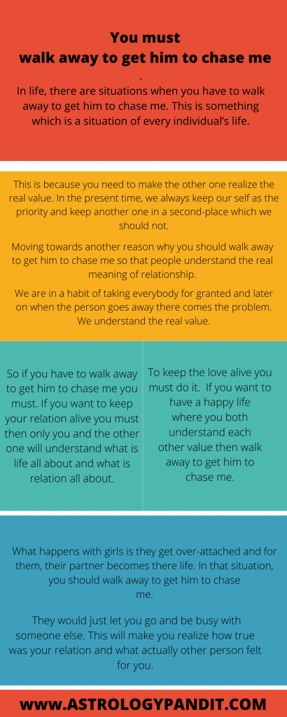 walk away to get him to chase me infographic