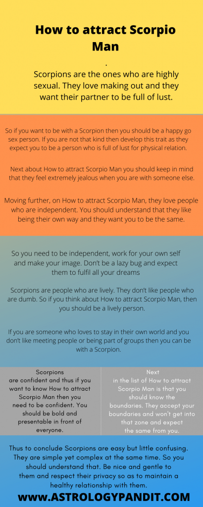 how to attract scorpio man infographics