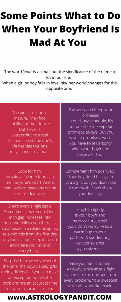 What to Do When Your Boyfriend Is Mad At You info graphics