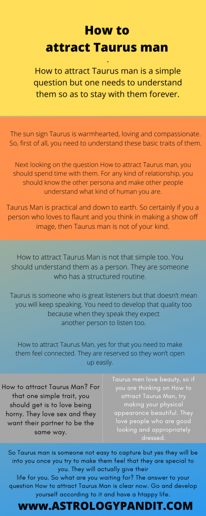 How to attract Taurus man infographics