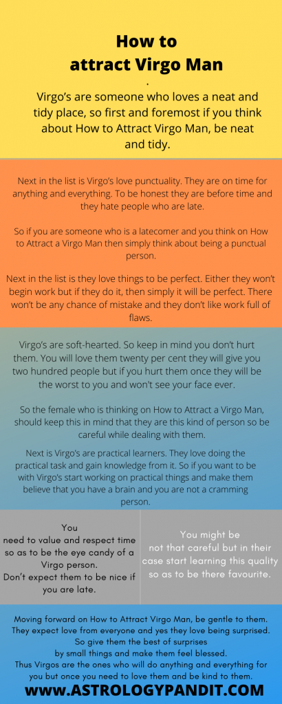 How to attract Virgo Man infographic