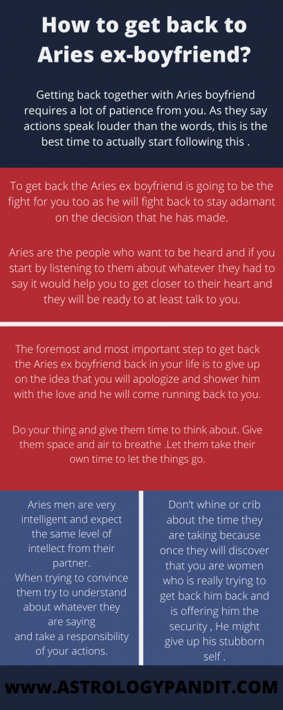 How to get back to Aries ex-boyfriend info graphic