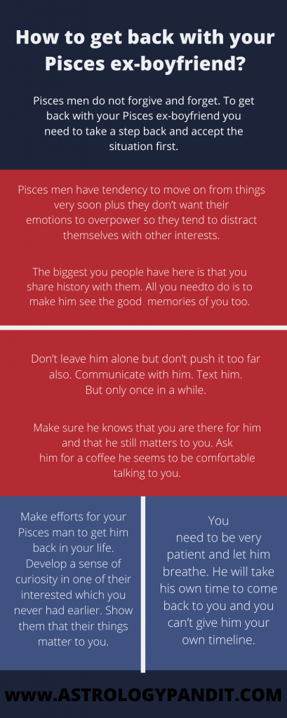 How to get back with your Pisces ex-boyfriend info graphics