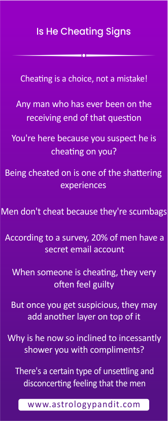 is he cheating signs on you or you infographics