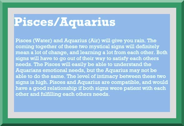 Pisces man Aquarius woman compatibility in love online