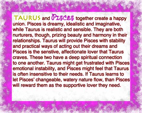 Pisces man Taurus woman compatibility in love online