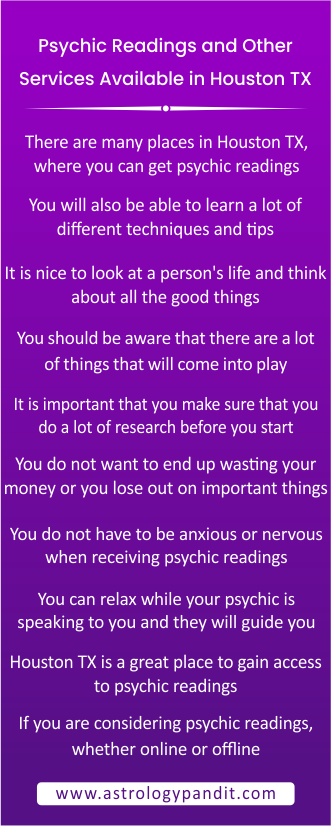 Psychic Readings  Available in Houston TX info graphic