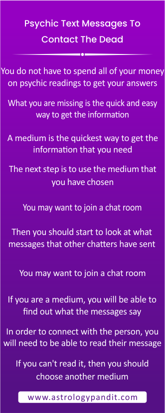 Psychic Text Messages to Contact the Dead info graphic