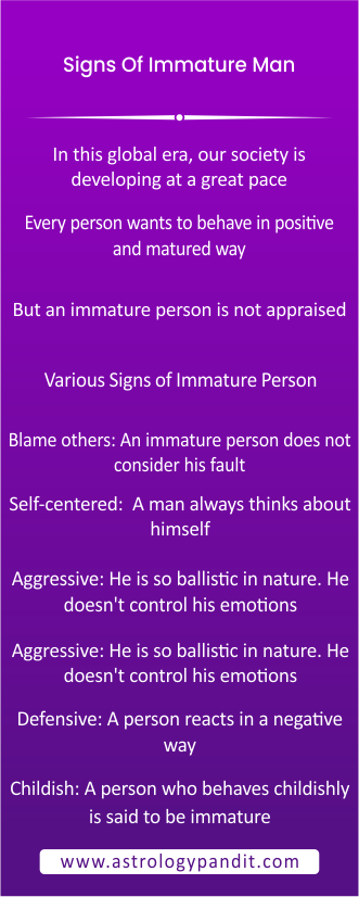 signs of immature men info graphic