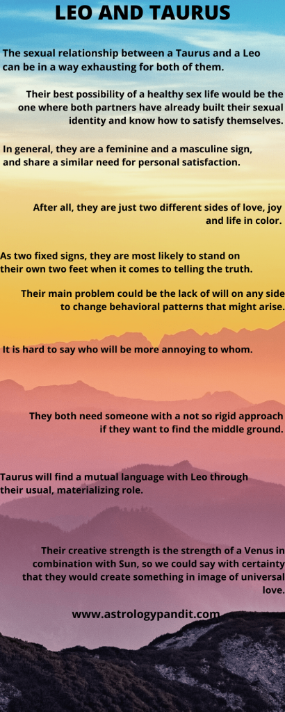 leo man taurus woman compatibility