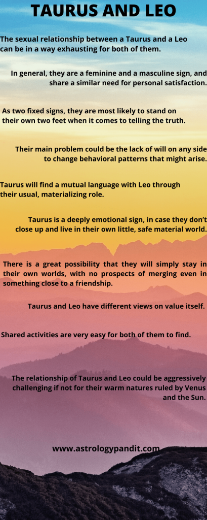 taurus man leo woman compatibility