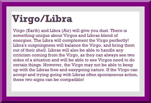 Virgo man Libra woman compatibility in love online