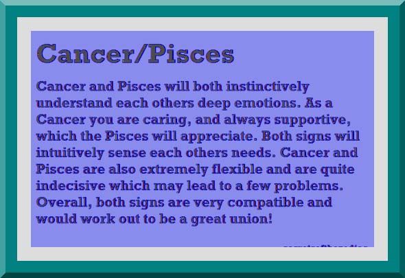 Pisces man Cancer woman compatibility in love online