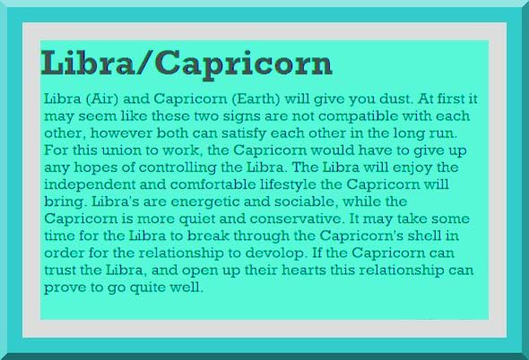 Capricorn man Libra woman compatibility in love